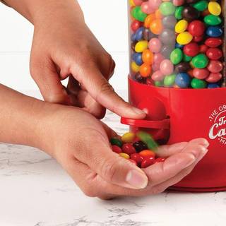 Handy Gourmet Den originale polystyren -triple candy -maskine - Fun Candy & Nut Dispenser - Ny og forbedret (r?d) - 360 grader og 3 rum