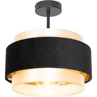 Moderne loftslampe sort med guld - Elif