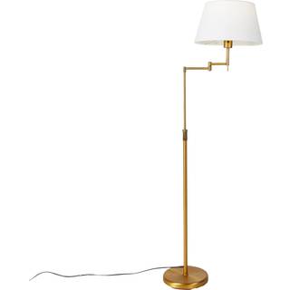 Smart gulvlampe bronze med hvid skærm inkl. Wifi A60 - Ladas Deluxe