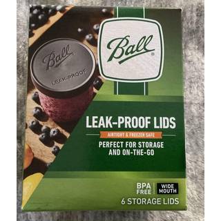 Ball Mason-krukke låg til bred mund, lækagesikre, 6 stk. - BPA-fri, lufttætte, tåler opvaskemaskine og fryser