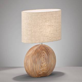 Landelig bordlampe beige med brun 53 cm - Djo