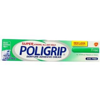 Super Poligrip -protese kl?bende fl?de fri for kunstige smag og farver 2.4 oz