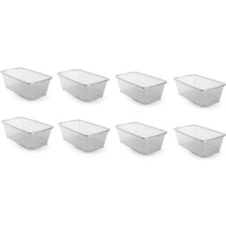Life Story 6 Quart Rectangular Clear Plastic Protective Storage Shoe Box 8 Pack