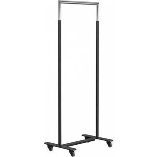 Tøjstativ Bukto - Med hjul, Bredde 63,8 cm, Farve Sort / Poleret stål