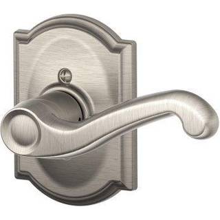 Schlage h?jreh?ndede h?ndtag med Camelot trim ikke-drejende l?s satin nikkel (F170 FLA 619 CAM RH)