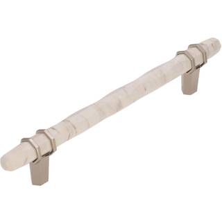 Amerock | Kabinettræk | Marmorhvid/poleret nikkel | 6-5/16 tommer (160 mm) Center til centrum | Carrione | 1 pakke | Skuffet træk | Skuffehåndtag