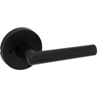 Kwikset Milan Interior Privacy Door Handle med l?sed?rh?ndtag til badev?relse og sovev?relse Matte sort reversibel n?glefri push -knappel?sd?r h?