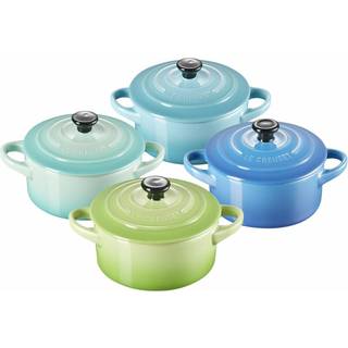 Le Creuset Mini Cocotte 4er-Set Meeresbrise Steinzeug 10x5cm