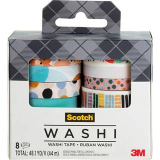 Scotch Washi Tape Abstract Modern Design 8 Rolls Fantastisk til bullet journalf?ring Scrapbooking og DIY D? Cor (C1017-8-P19)