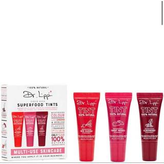 Dr. Lipp Superfood Lip Tint 3 Pack [3 x 8 ml]- 4-i-one Ultra fuktgivande tonad läppbalsam Läpp Gloss Cheek Blush & Glossy Eyeshadow- 100% Natural