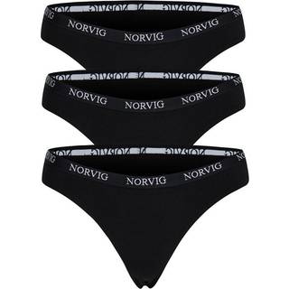 Norvig 3-Pack g-streng, sort, Størrelse: XS, Dame