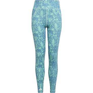AEROREADY Animal-Print Optime 7/8 High-Rise Pocket tights - Easy Green / Blue Fusion / White - 152