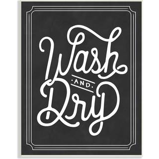 Stupell hjem d? Cor vask og t?r typografi v?g plak kunst 10 x 0,5 x 15 stolt fremstillet i USA