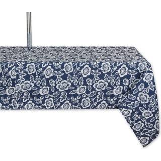 Nautisk blå blomsterprint udendørs dug med lynlås 60x120