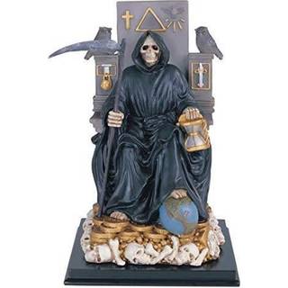 12 tommer siddende hvid Santa Muerte Saint Death Grim Reaper Statue