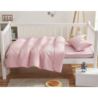 Clara Clark Toddler Bedding Set All Season Toddler Quilts 3pc Senget?ppe Coverlet Set - Ultra Soft and Breathable Kids Bedding Baby Pink