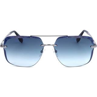 Adidas Originals OR0017 14W 62 Solbriller Mænd Blue - Shiny Light Ruthenium Silver - 62mm