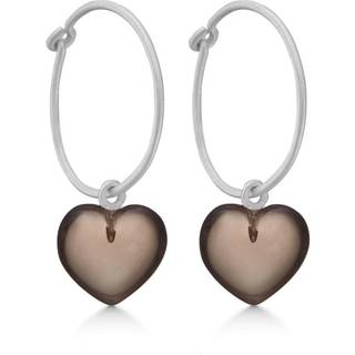Stone Heart Røgkvarts Sterling Sølv Øreringe fra Frk Lisberg