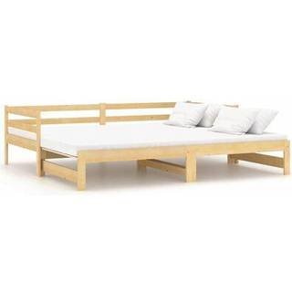 Daybed Med Udtræk 2X(90X200) Cm Massivt Fyrretræ - Hvid
