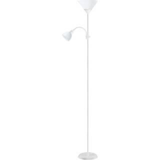 PLATINET 2-i-1 Gulvlampe H: 180 cm - med Justerbar læselampearm - Hvid