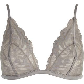 Calvin Klein Lingeri Unlined Triangle BH uden bøjle, sølv, Størrelse: L, Dame