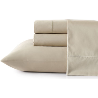 Nautica - Queen Sheets Cotton Sateen Bedding 400 Threat Count Silky Smooth & Wrinkle Resistant (Regatta Beige Queen)