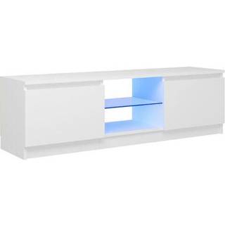 tv-bord med LED-lys 120x30x35,5 cm sonoma-eg