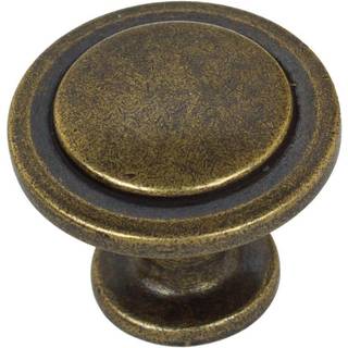 Gliderite hardware 80960-AB-10 1,25 tommer diameter klassisk rund ring Antik messingskabsknap 10 pakke