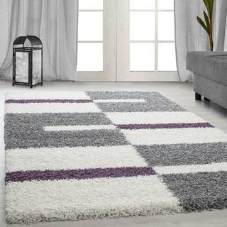 Gala Shaggy Tæppeløber Ternet - Lilla - 60x110 (Løber)