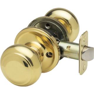 Copper Creek Polished Brass Door Knaps - Round Colonial Knob 1 Pack Interior Passage Handle Perfekt til hjemmeforbedring - Passer til alle standa