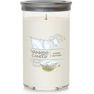 Yankee Candle Clean Cotton Signature Medium Pillar Candle 14.25oz hvidt