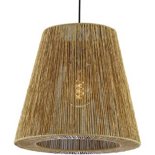 Pendellampe i reb lavet af papir, brun, Ø 38 cm