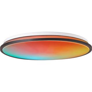 LED-loftslampe Heida, Ø 49 cm, sort, CCT, RGB, metal