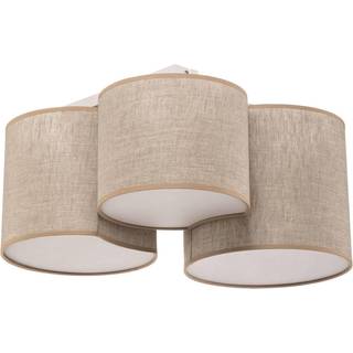 Loftlampe Mona Nature, 3 lyskilder, naturfarvet linned