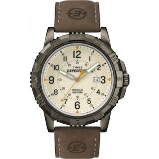 Timex Expedition Rugged Field Beige Dial Brown Leather Strap Men's Watch T49990