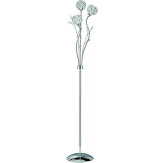 Bellis II gulvlampe, antik messingfarvet, glas, 3 lyskilder, G9