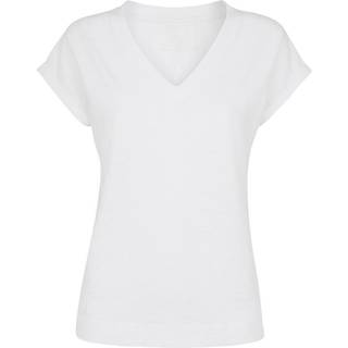 Whistles Whistles White V-Neck Willa Cap Sleeve 100% Cotton T-Shirt