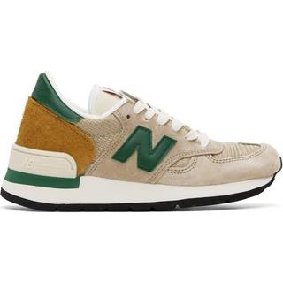 New Balance Mænd MADE in USA 990 i Brun/Grøn læder, Størrelse 37