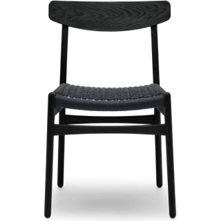 Carl Hansen - CH23 - Oljad Ek/Valnöt, Naturflätat papperssnöre - Spisebordsstole - Hans J. Wegner - Træ farvet - Papir/Træ