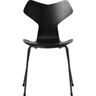 Fritz Hansen - 3130 Grand Prix, Färgad Ask, Nine Grey, Underrede Förkromat Stål - Spisebordsstole - Arne Jacobsen