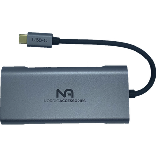 Nordic Accessories 7 i 1 USB-C Dock. HDMI, USB-C PD, 3xUSB-A. 75W Dockingstation.