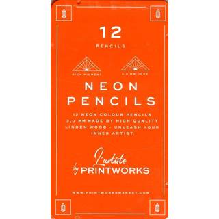 Printworks, 12 farveblyanter - Neon