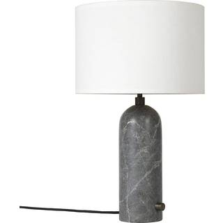 GUBI Gravity Bordlampe Grå Marmor og Lærred Skærm Stor