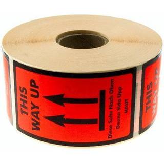 Etiket med tekst "This Way Up" 120x70mm, 1000 stk