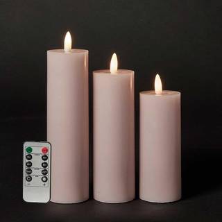 Da&#39;Core LED bloklys flad top 3 stk rosa