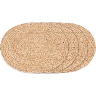 Bombay Dækkeservietter - Dækkeservietter, Flettet Jute, Natur, Oval 35X45 Cm, Sæt Af 4