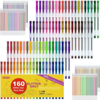Shuttle Art 160 Pack Glitter Gel Pens 80 Colours Glitter Gel Pens Set med 80 Refills til voksne farvel?gning B?ger Tegning af h?ndv?rkskrapbog Jo