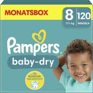 Pampers Baby Dry bleer str. 8 (17+ kg) månedskasse