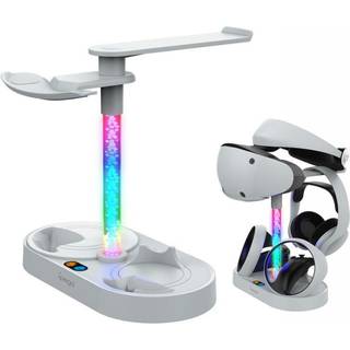 iPega PS5 VR2 Dual Ladestation med RGB-belysning. Oplad PS5 VR2 og to controllere.