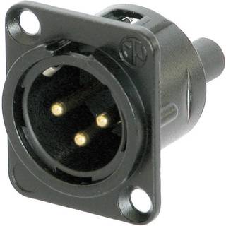 Neutrik NC3MD-S-B-1 XLR-stik Flangestik, kontakter lige